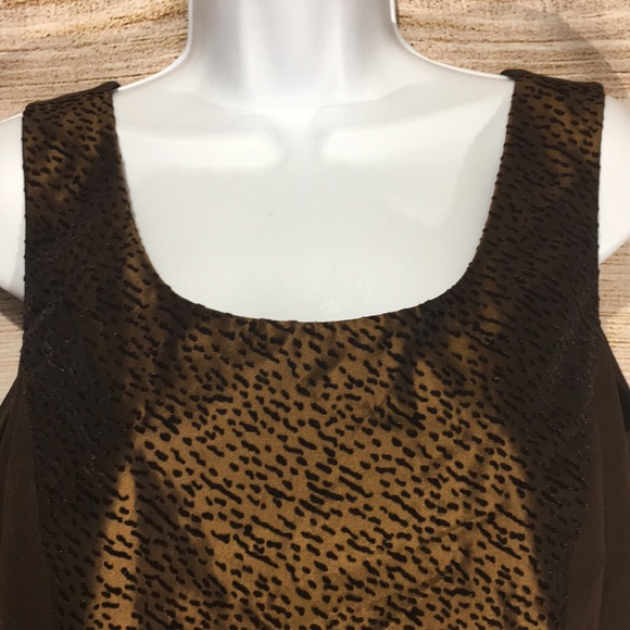 Kasper ASL leopard top size 12 brown stylish 559 - Picture 3 of 7